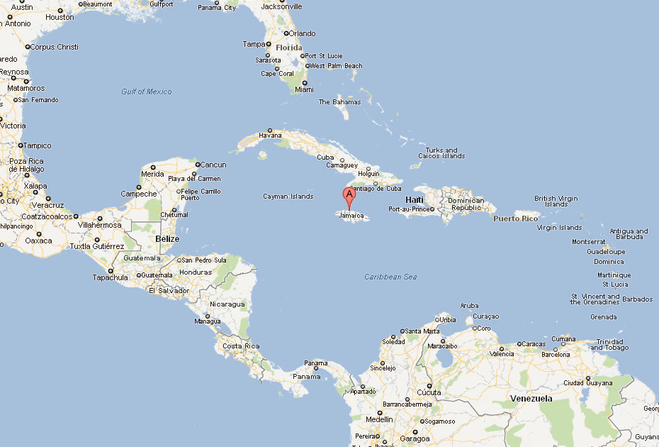 carte du jamaique caraibes mer